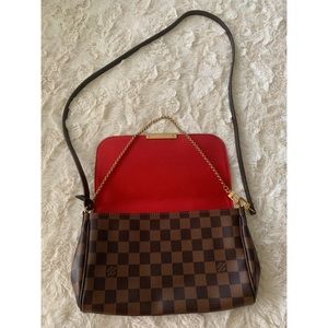 Authentic Louis Vuitton Favorite MM Red Damier Crossbody Bag